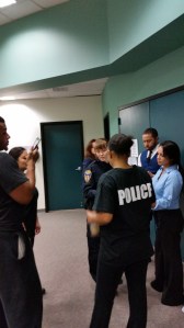 Cast going over lines (photo from author's collection)