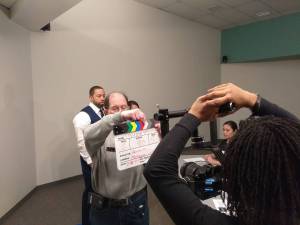 Alan Greenstein (author) doing the slate (photo from Jolie East-Miji)